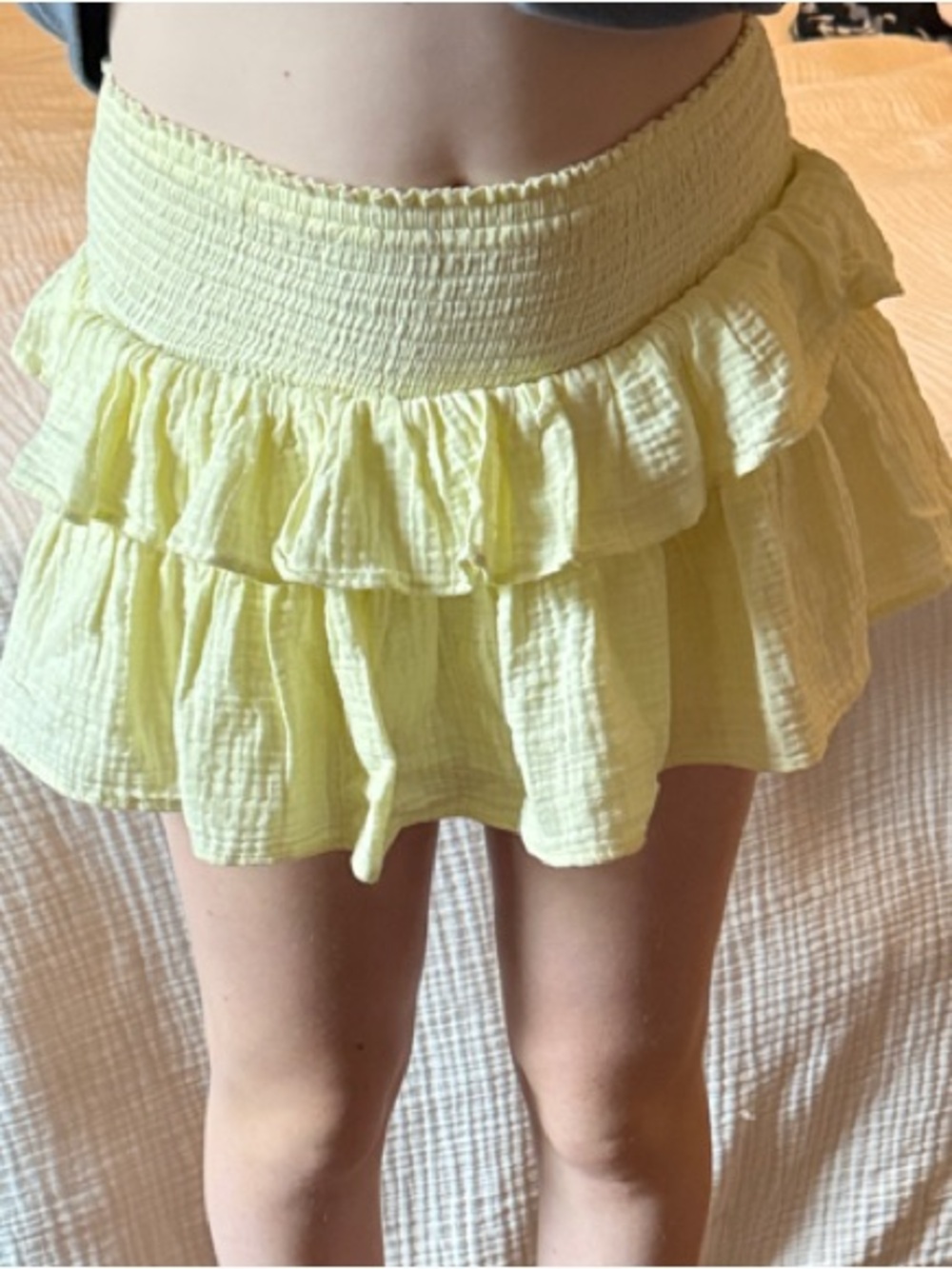 Ocean Drive Pale Yellow Ruffle Mini Skirt